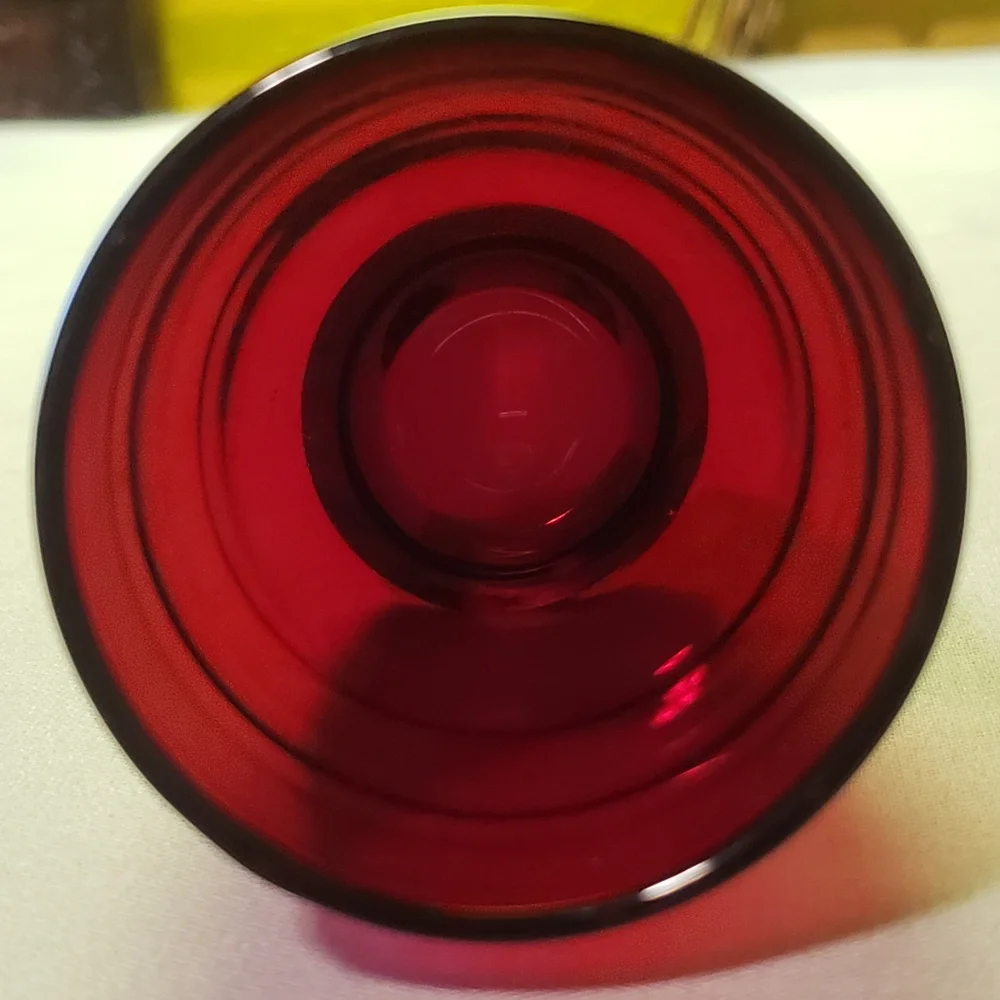 Vtg Juice Glass Baltic Royal Red/Anchor Hocking